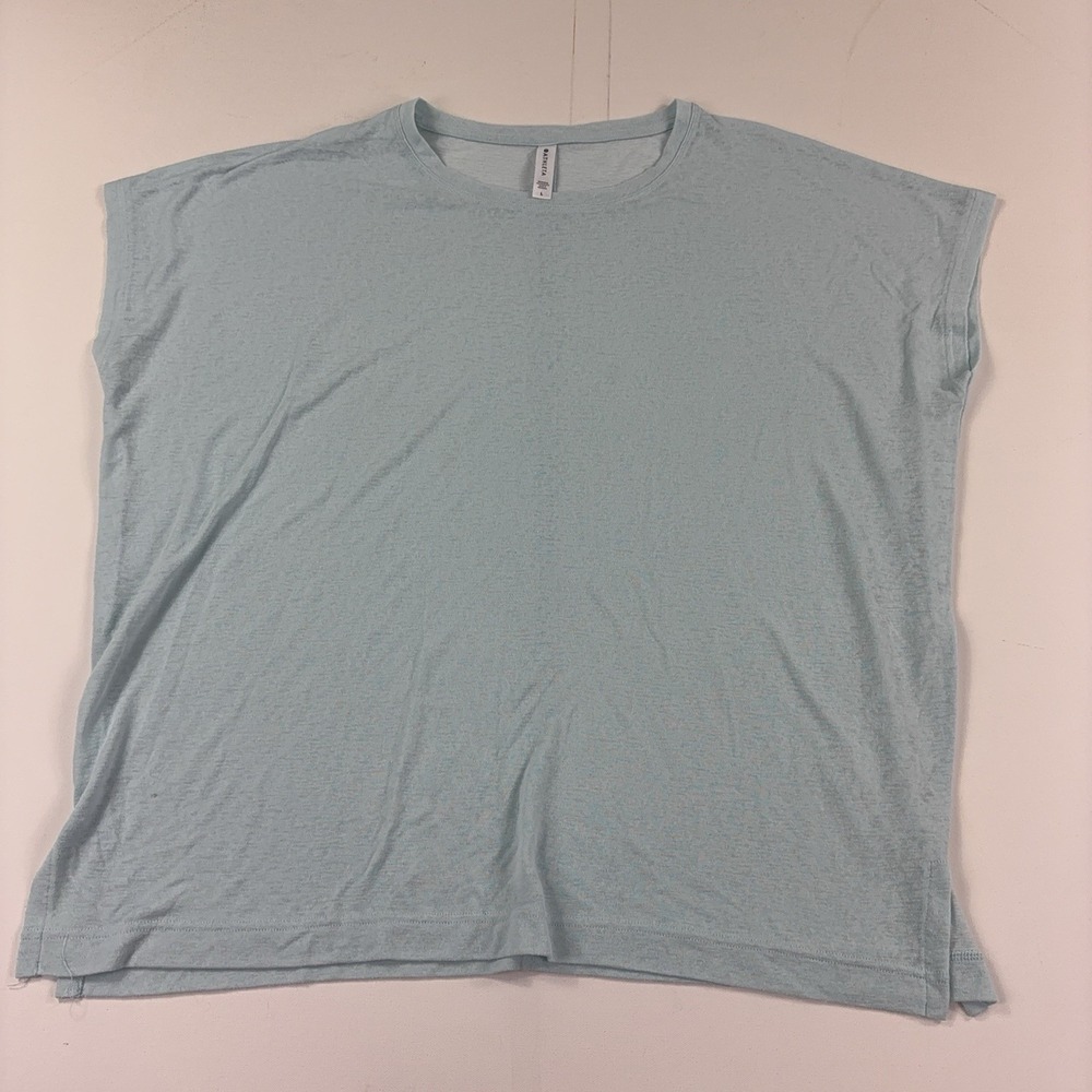 Athleta T-Shirt Womens Large Blue Short Sleeve Dolman Crewneck Lightweight Modal